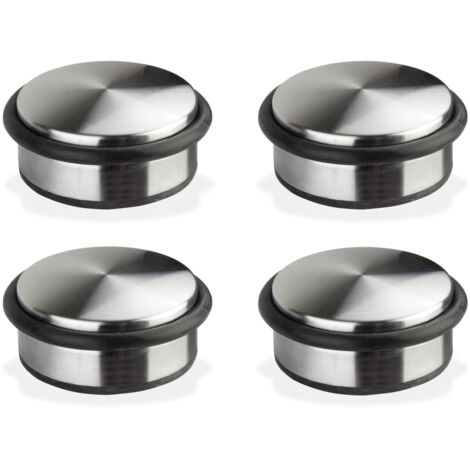 Türstopper Türpuffer Edelstahl - Design 4er Set flach Bodentürstopper Türhalter