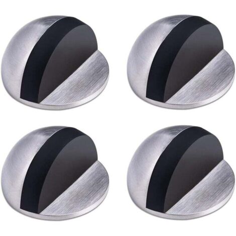 Türstopper, Türstopper aus Edelstahl, selbstklebender Türstopper, Bodentürstopper, Gummitürstopper, halbmondförmiger Türblock, für Zuhause und Büro, 4 Stück