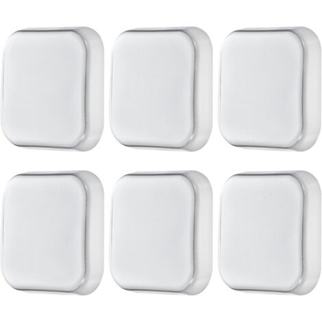 Türstopper und Wandschoner (4,2 cm) – 6er-Pack – Selbstklebend, aus Gummi, rautenförmig, mit runden Schonern für Türgriffe geeignet für Möbel, Schranktüren und Homeoffice – Transparent