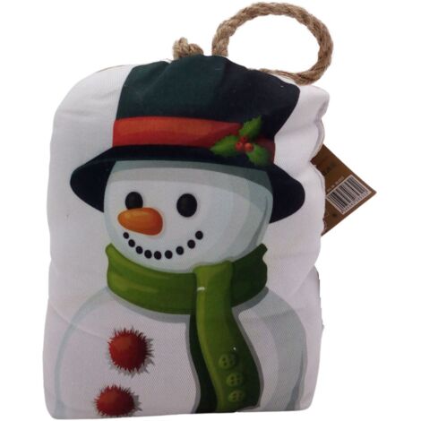 Türstopper Weihnachtsmotiv Türpuffer Stopper Winter Motiv mit Sisal Kordel - Schneemann