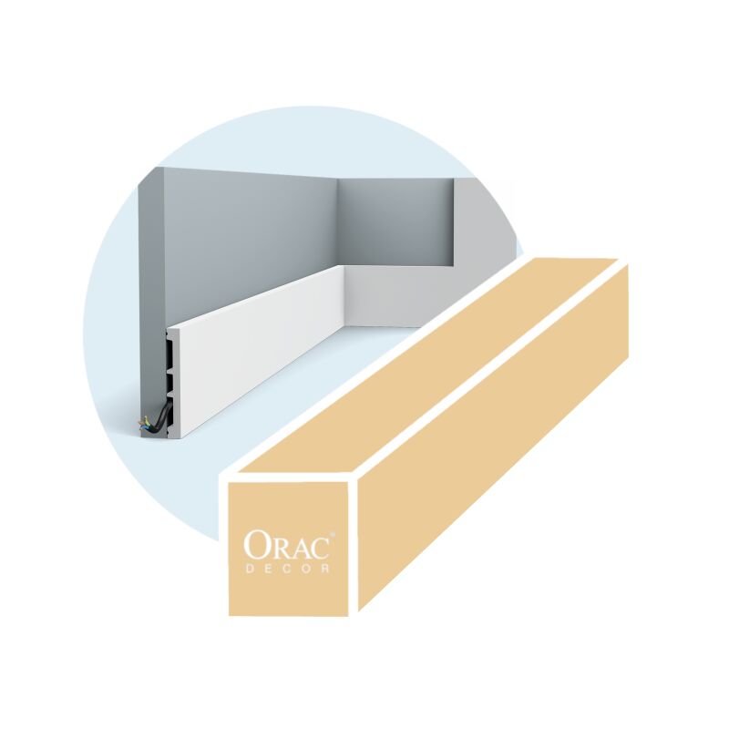Orac - 4-Meter-Packung Große Einzelsockelleiste mit Multifunktionscharakter SX163