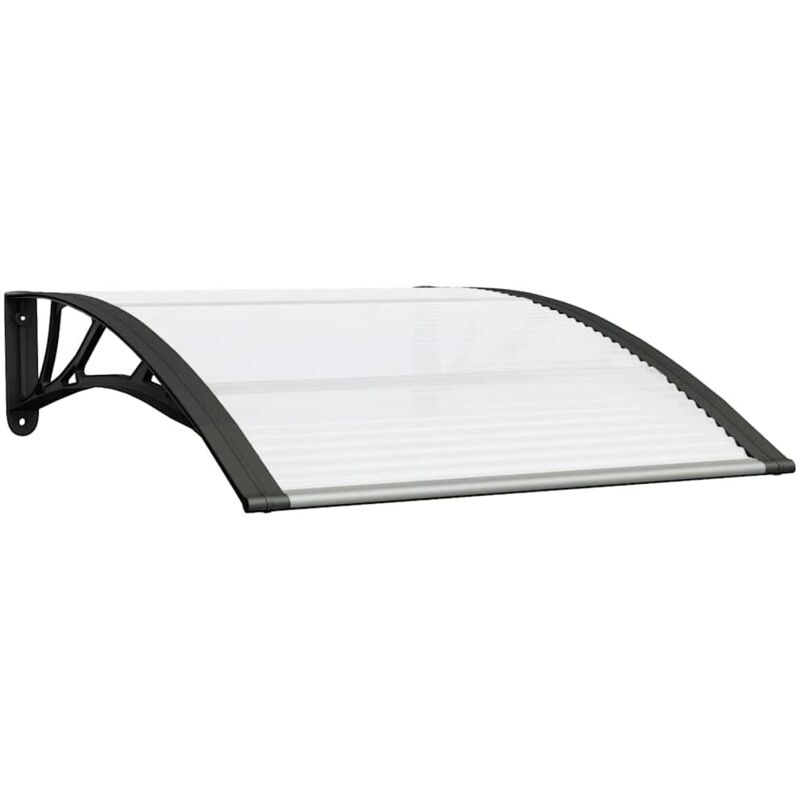 Vidaxl Türvordach Schwarz Und Transparent 100x75 Cm Polycarbonat