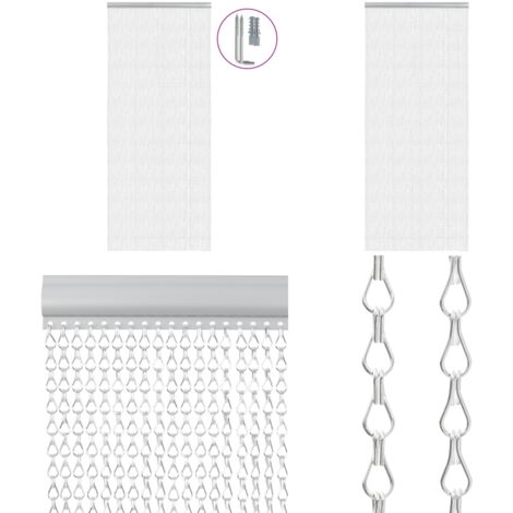 Türvorhang aus Ketten 90x212 cm Aluminium - Türgitter - Fliegenschutz - Insektenschutz - Alu-Vorhang - Fensterdeko - Home & Living
