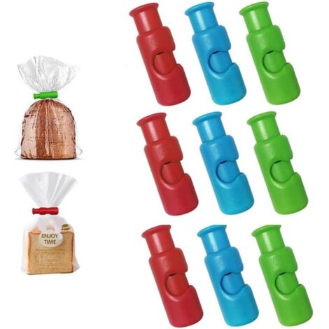 Tütenclips, Chip-Clips, Lebensmittelclips, wiederverwendbare Einkaufstütenclips, Brotverschlussclips, Lebensmittelclips für Plastiktüten (9 Stück)