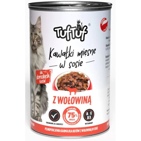 TUF TUF Cibo per gatti PEZZI IN SALSA Manzo 415g