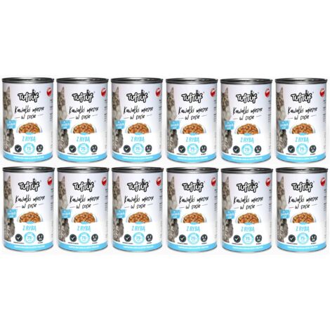 TUF TUF cibo umido per gatti bocconcini di carne e pesce 415 g x 12 pezzi