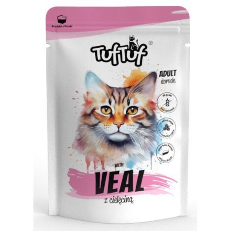 Tuf Tuf  Cibo umido per gatti  Bustina da 100 g - Vitello 100 g