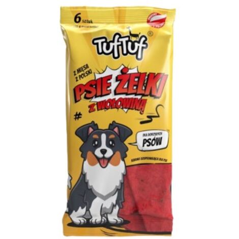 Tuf Tuf  Hunde-Gelee - Rindfleischstreifen 6 Stück.