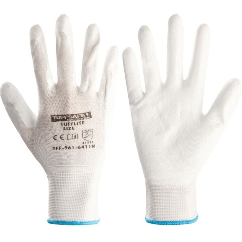 Tufflite Nylon Lined pu Coatedgloves White SZ-6 - Tuffsafe