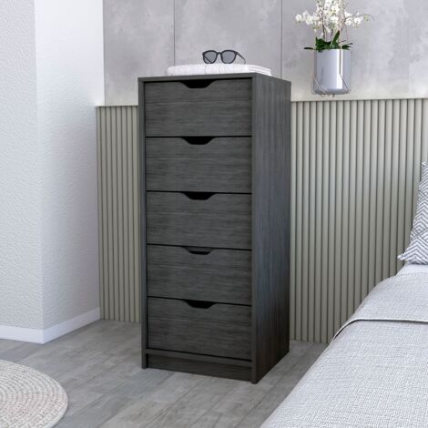 TUHOME Commode Haute et Étroit Dillon à 5 Tiroirs