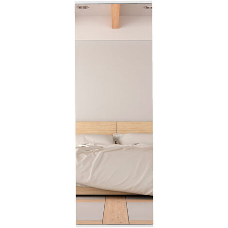 Tuhome Concept – Étagère à chaussures murale avec miroir – Porte simple – Capacité 10 paires – Dimensions 138x47x20,6 cm – Meuble prêt à monter