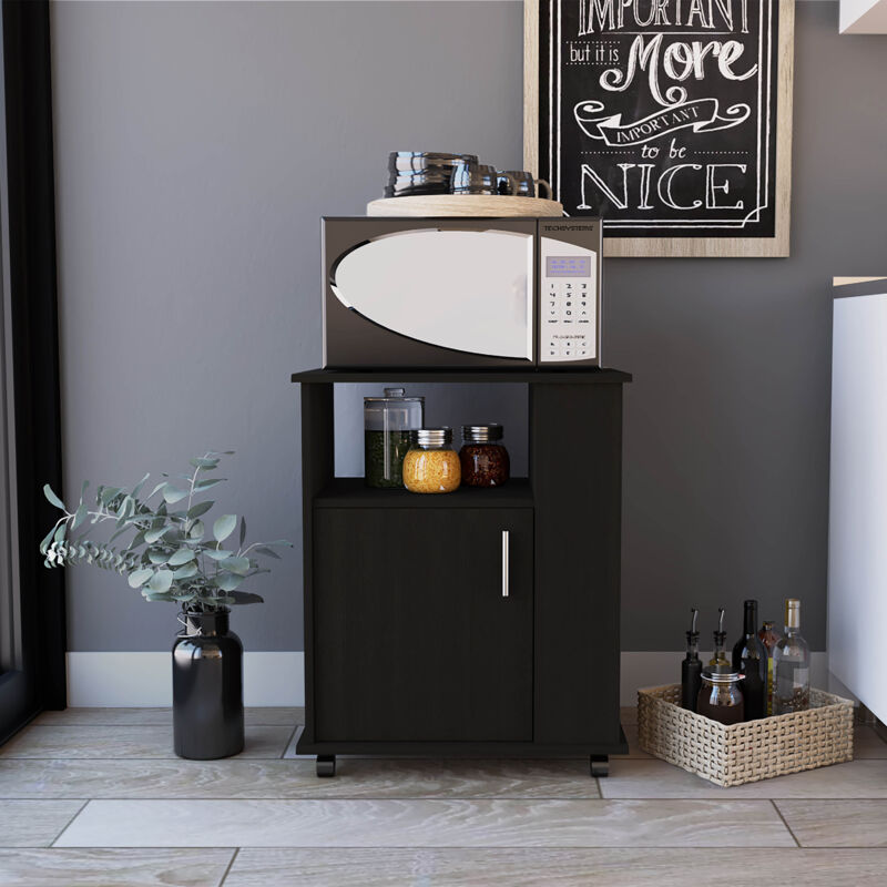 Tuhome Concept - tuhome Meuble Bas Micro-ondes Clayton Kit, Noir
