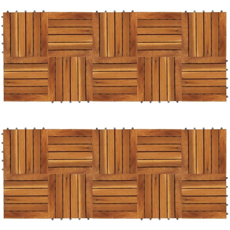 Tuiles de terrasse modèle vertical 30 x 30 cm acacia 20 pcs Vidaxl