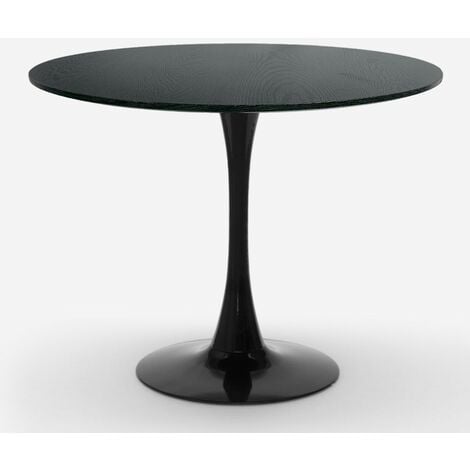 AHD AMAZING HOME DESIGN Tulipan style Küchentisch rund 80cm modernes Design schwarz Rhodon