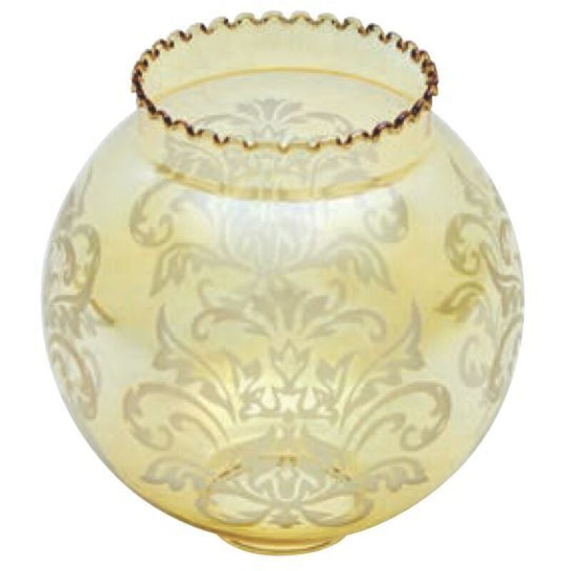 Paralume in vetro ambra a due bocche 14cm bocca