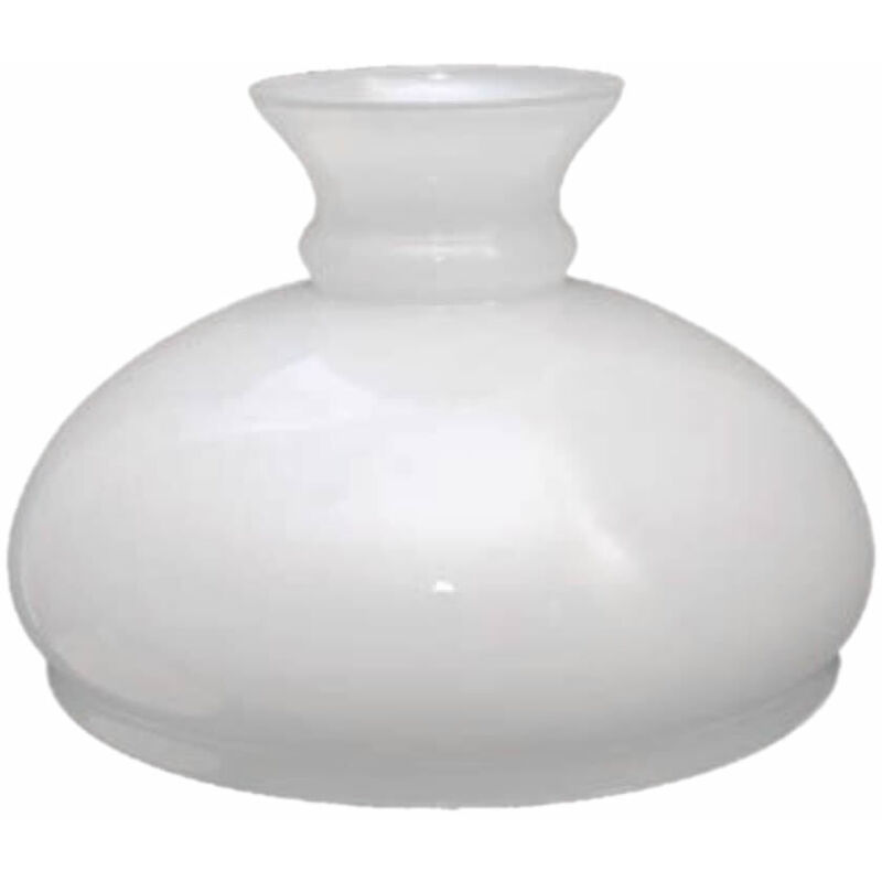 Gaudi verre quinqué abat-jour opale brillant 14x16cm ouverture 13cm