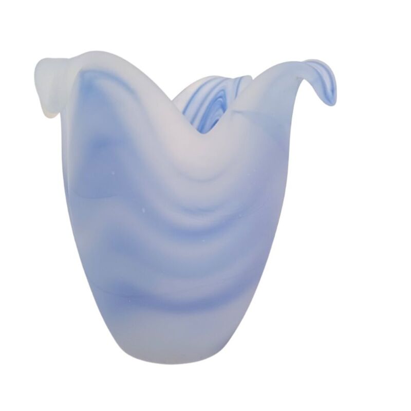 Tulipe en verre lilium bleu linéaire 10x12cm