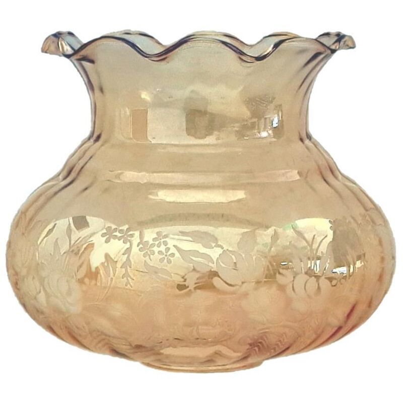 Sevilla ambre abat-jour en verre 15x15cm avec embouchure 5cm
