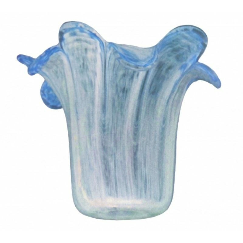 Lampenschirm aus Glas tulip Blau 11x13cm Mund 3cm