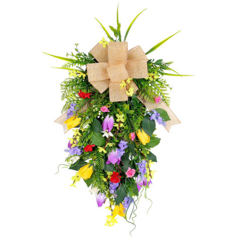 Tulpen-Wanddeko, hängender Kranz, künstlicher Baum, romantische Hochzeitsfenster