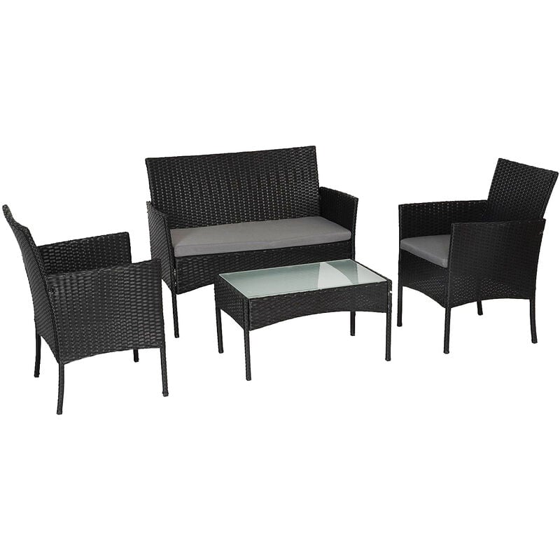 

Beneffito - TULUM - Conjunto de Muebles de Jardin de Resina Trenzada - Negro Gris