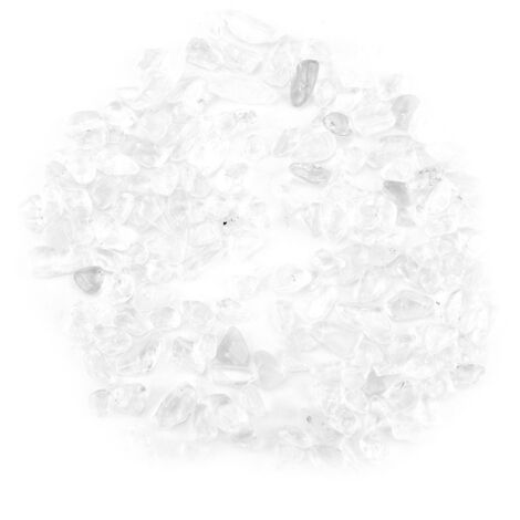 Tumbled Stone Chips Crushed Natural Crystal Quartz Pieces(White)