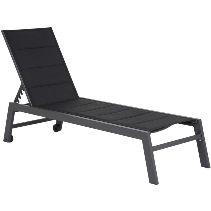 

Happy Garden - Tumbona BARBADOS en textileno negro - aluminio negro
