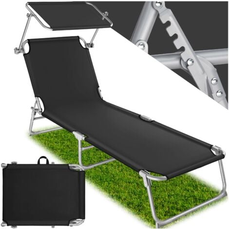 TECTAKE Tumbona con 4 posiciones - hamaca de jardín plegable, mueble para patio con respaldo ajustable, asiento de terraza impermeable
