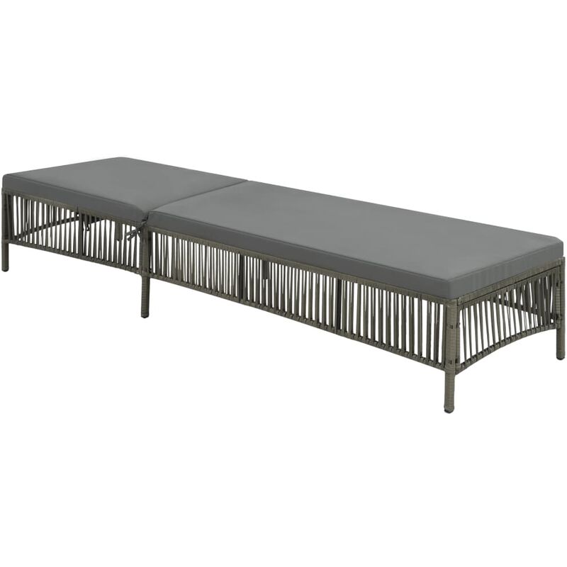 

Tumbona con cojin de ratan sintetico gris