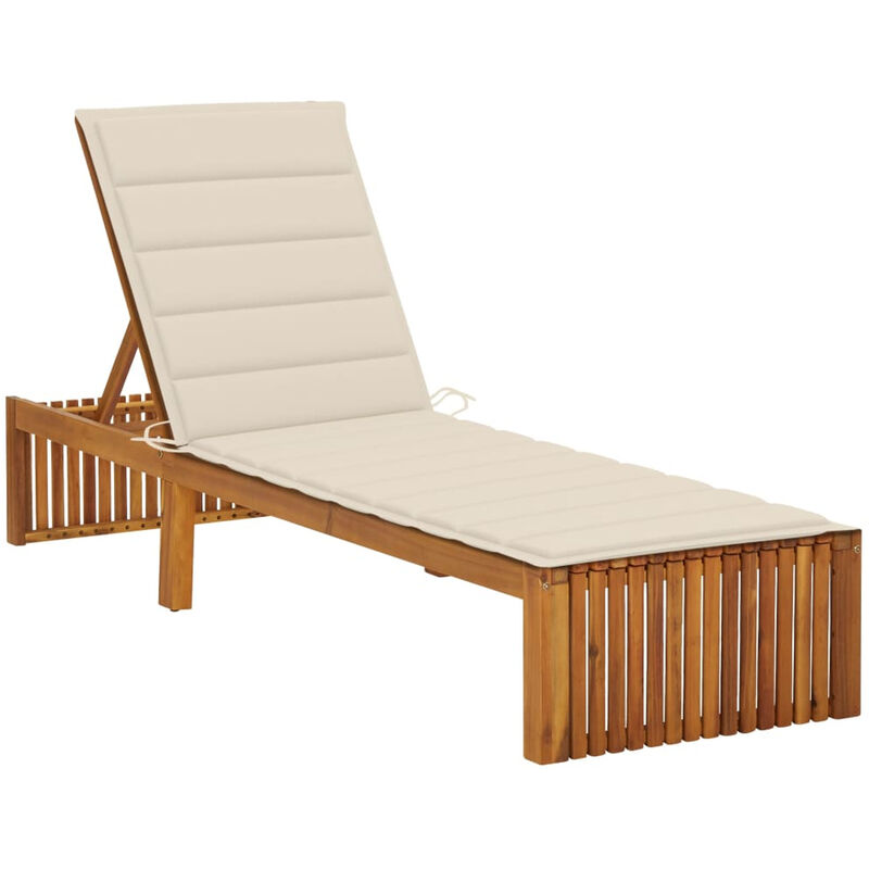 

Tumbona con cojin madera maciza de acacia