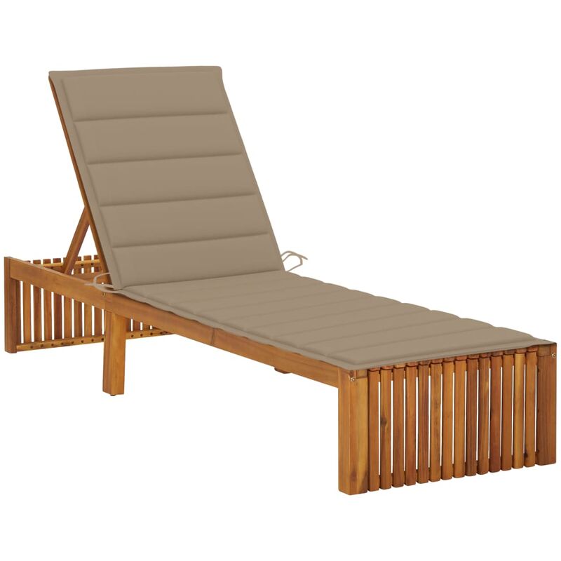 

Tumbona con cojín madera maciza de acacia