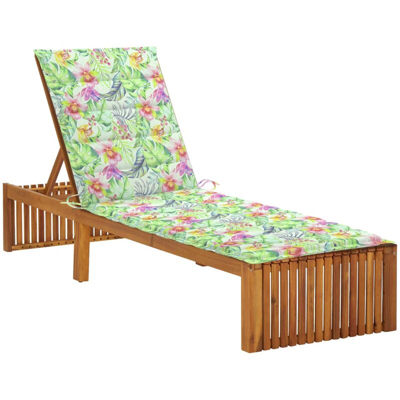 

Tumbona con cojín madera maciza de acacia