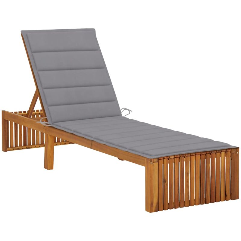 

Tumbona con cojín madera maciza de acacia