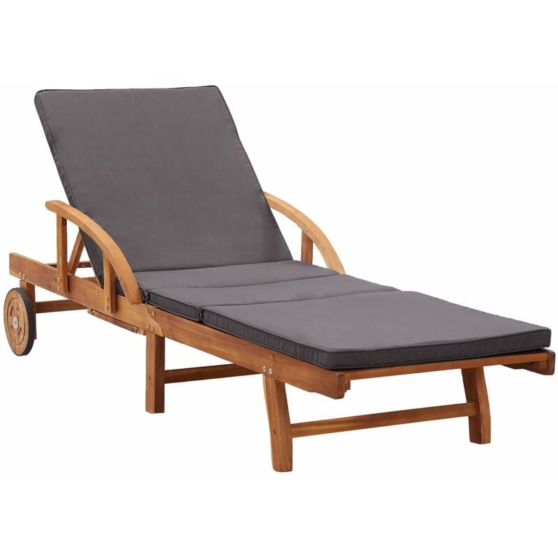

Tumbona con cojín madera maciza de acacia