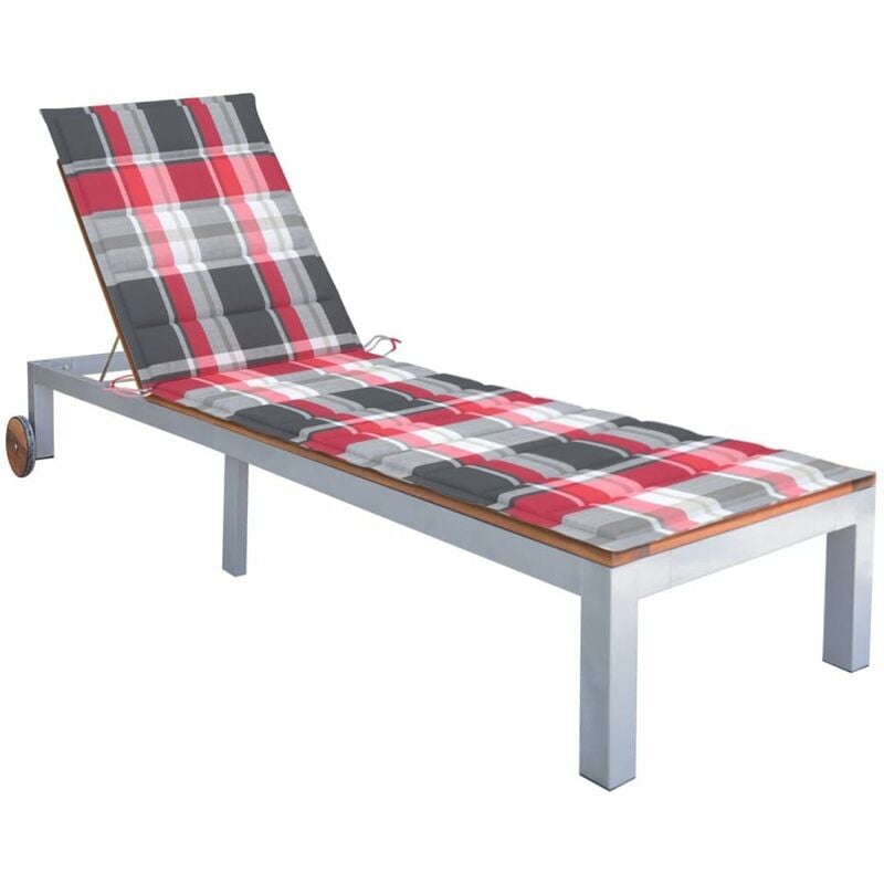 

Tumbona con cojin madera maciza de acacia y acero galvanizado