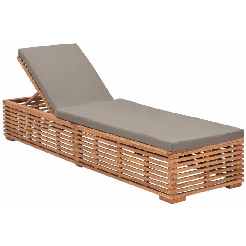 

Tumbona con cojin madera maciza de teca gris oscuro