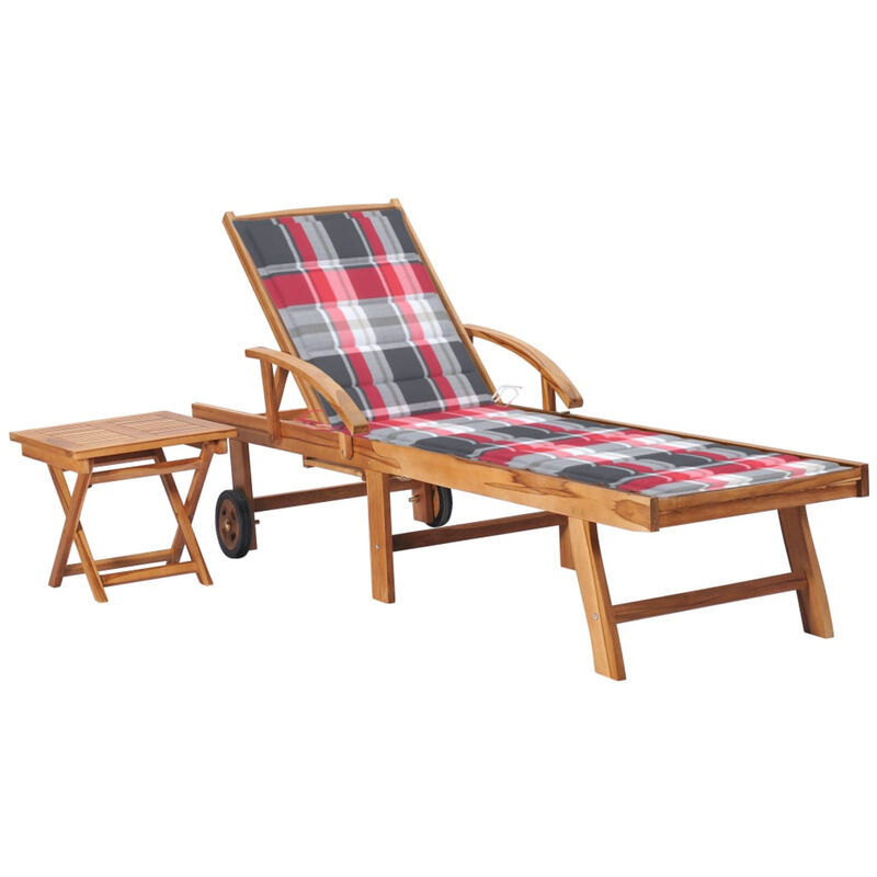 

Tumbona con mesa y cojin madera maciza de teca