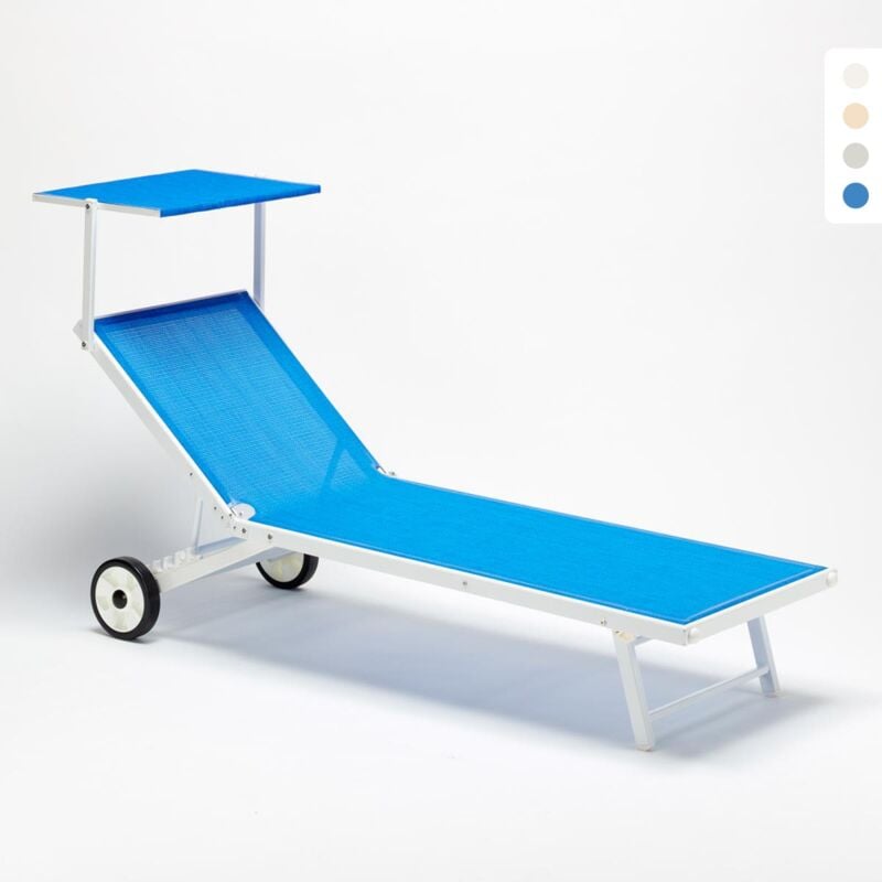 Tumbona con Ruedas Aluminio Jardín Playa Piscina ALABAMA Azul Marino AL800LUXBL