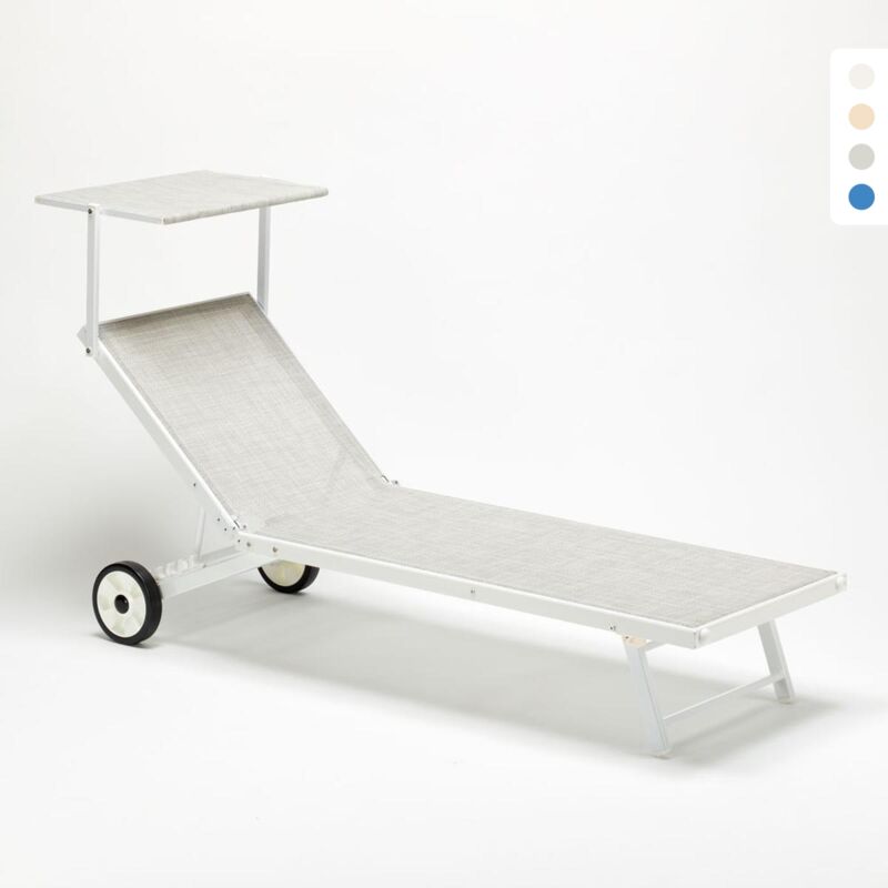 

Tumbona con Ruedas Aluminio Jardín Playa Piscina Alabama | Gris