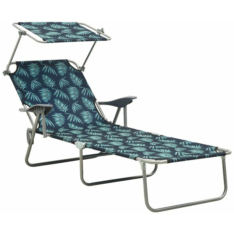 

Tumbona con toldo acero estampado de hojas