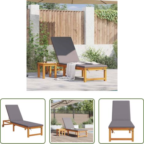 Tumbona de acacia -  Tumbona Marrón 202 x 53 x 89 cm Madera de Acacia Sólida