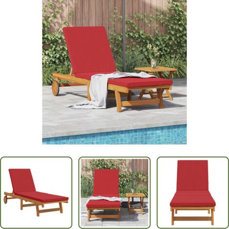 Tumbona de acacia -  Tumbona Marrón 63 x 199 x 85cm Madera maciza de Acacia