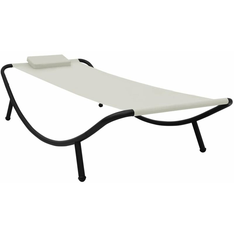 

Tumbona de acero color crema 200x90 cm