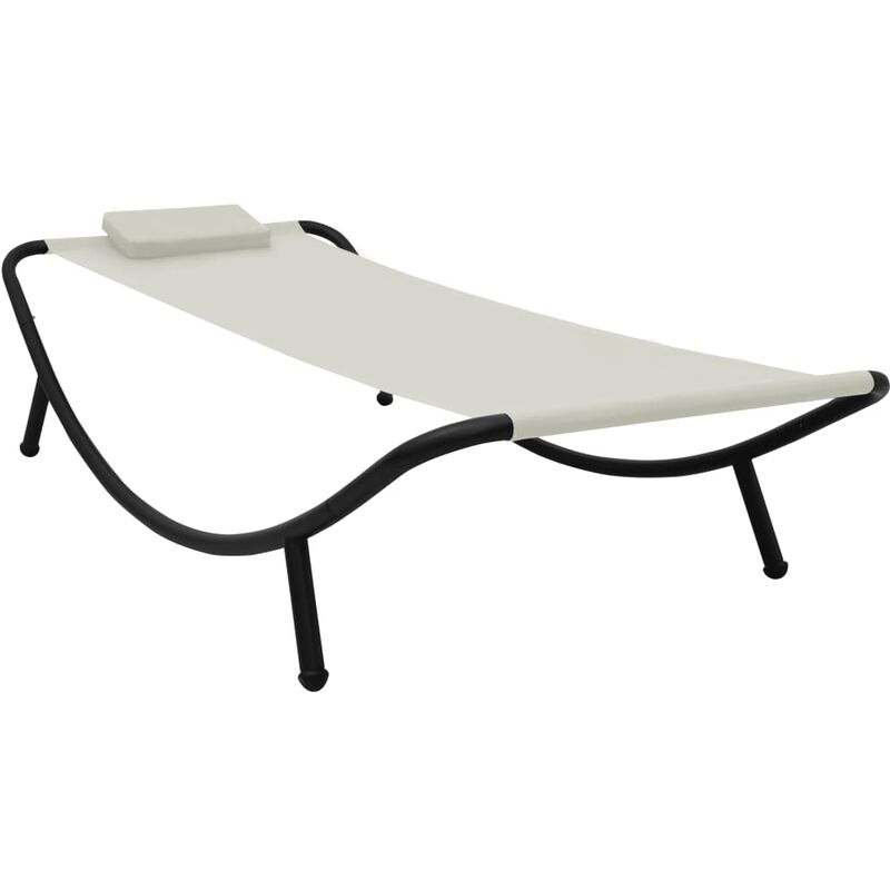 

Tumbona de acero color crema 200x90 cm