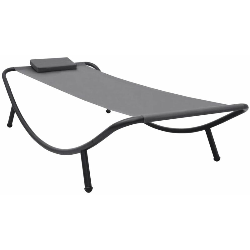 

Tumbona de acero gris 200x90 cm