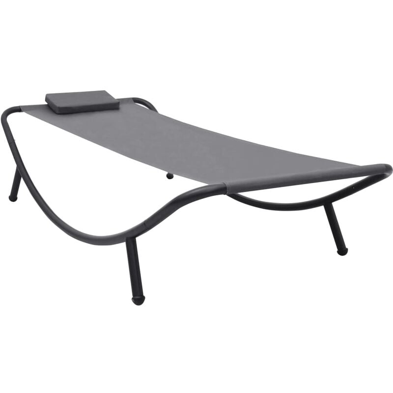 

vidaXL Tumbona de acero gris 200x90 cm - Gris