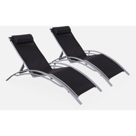Tumbona de aluminio textileno, set de 2
