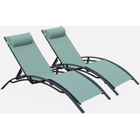 Tumbona de aluminio textileno, set de 2