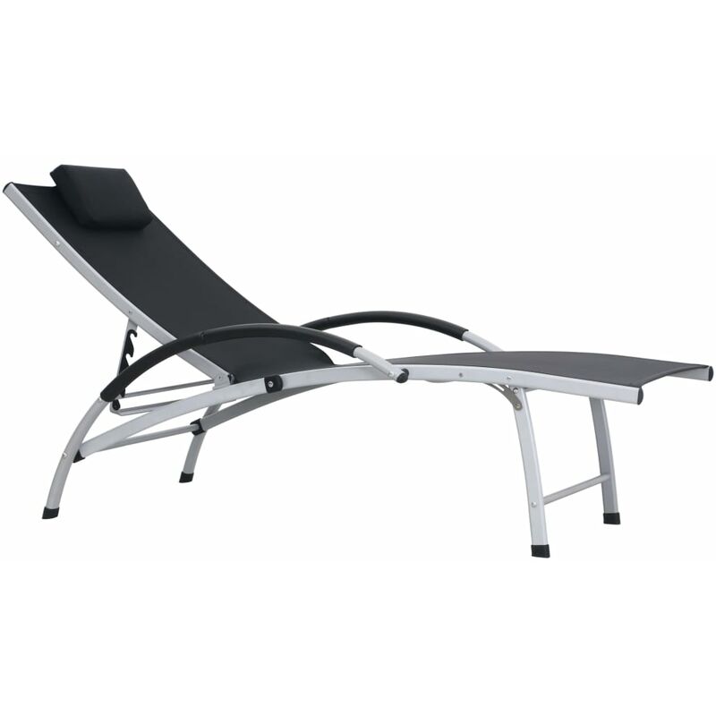 

vidaXL Tumbona de aluminio y textileno negra - Negro