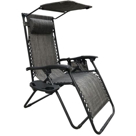 VIKING CHOICE Tumbona de gravedad cero reclinable + accesorios - Gris